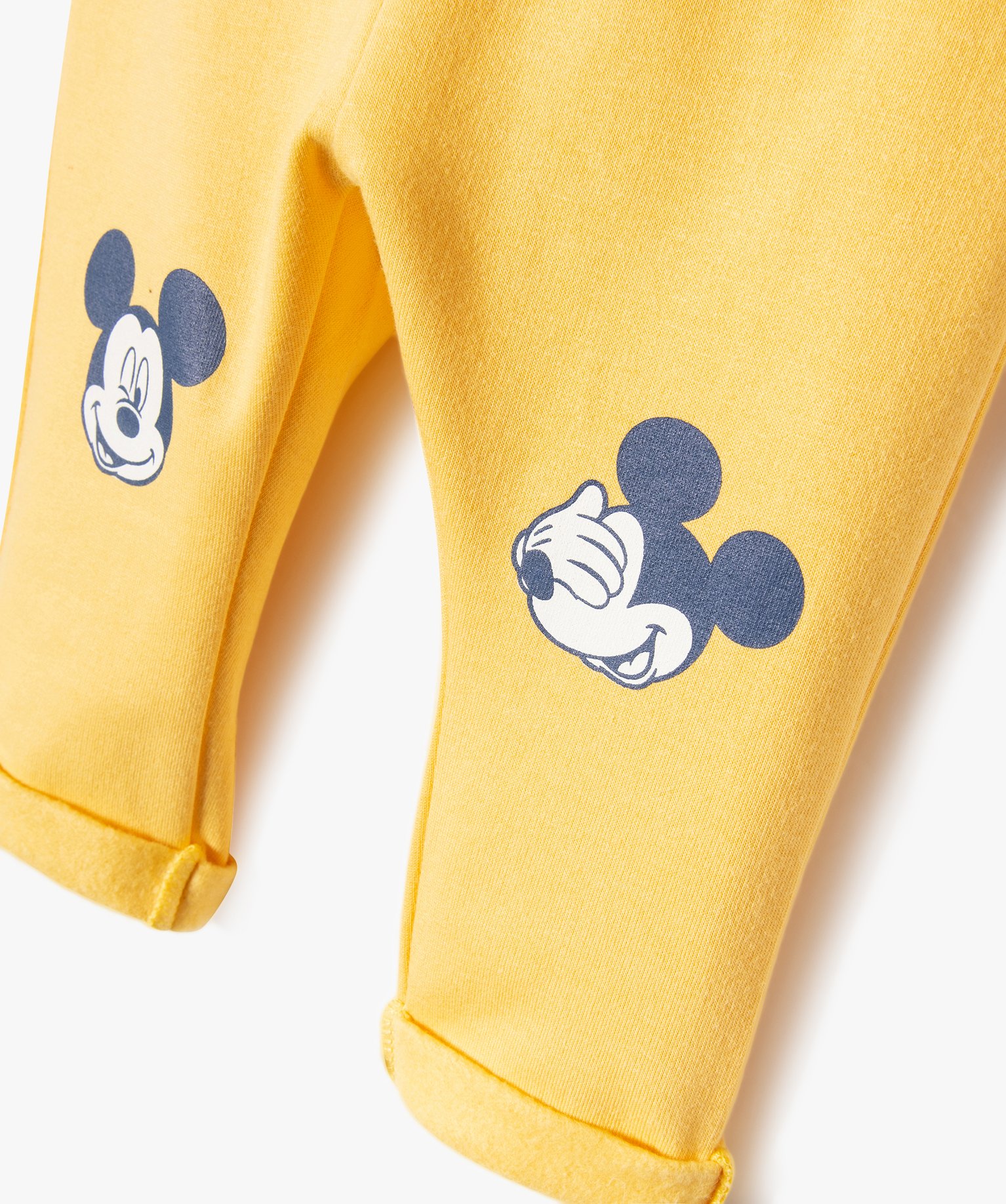 Pantalon en maille molletonnée avec motif Mickey bébé gar... jaune | GEMO