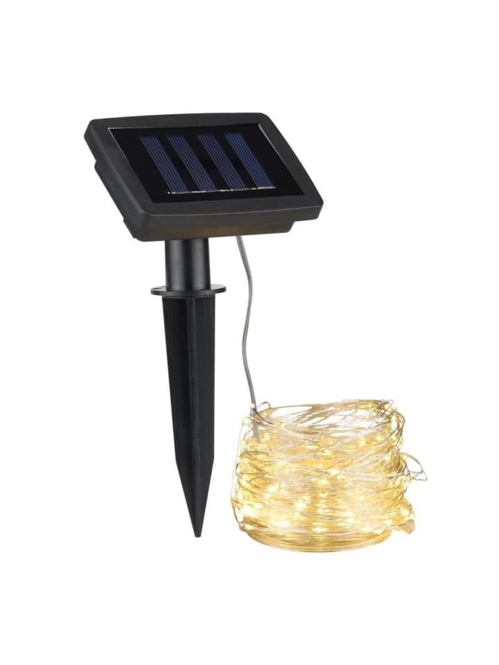 MARELIDA LED Solar Draht Lichterkette Dämmerungssensor L: 20m in silber günstig kaufen onesize