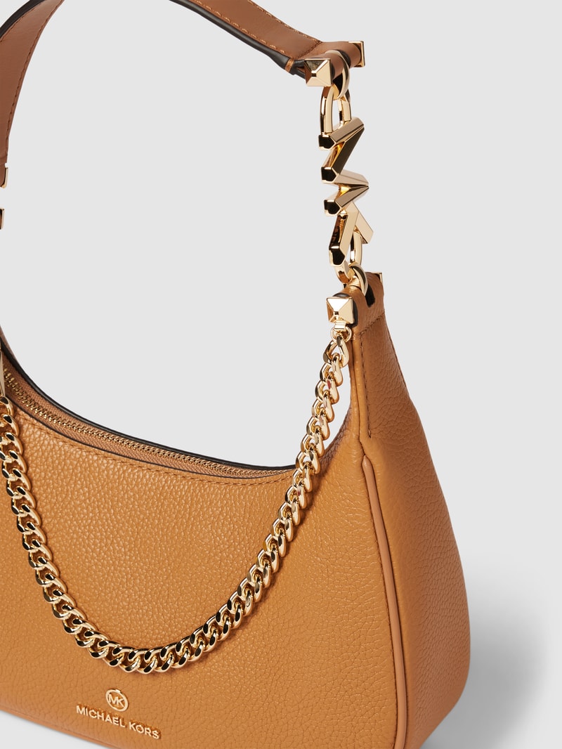 Handtasche mit Label-Applikation Modell 'PIPER' in camel