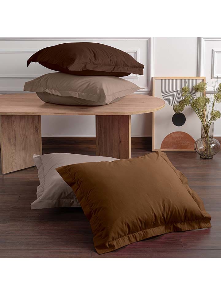MIX&MATCH 2er-Set: Renforcè-Kissenhüllen in Beige günstig kaufen