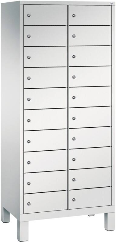 C P S 3000 Evolo Metall Schließfach 20 Türen Zylinderschloss 810 x 500 x 1.850 mm Lichtgrau 48010-2210 S10002