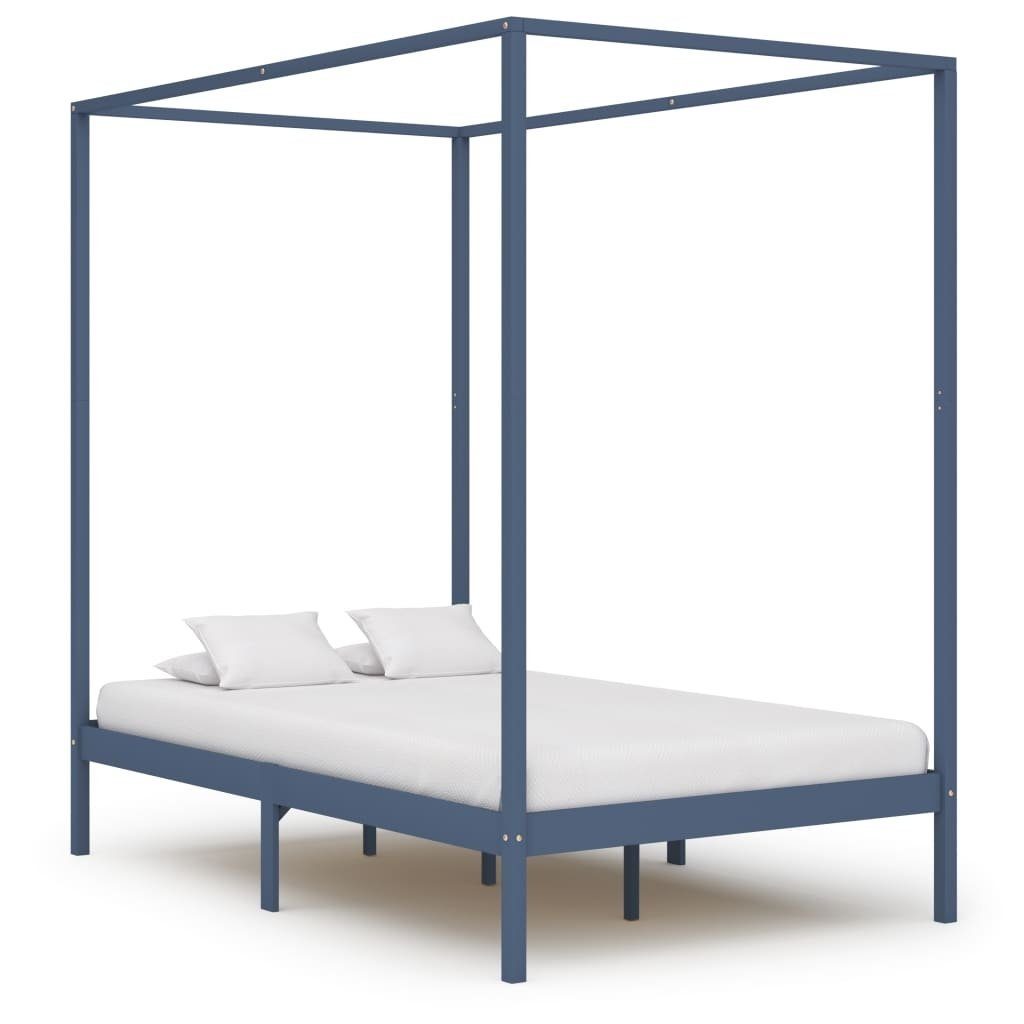 möbelando Himmelbett 299785 (LxBxH: 204x144x200 cm), aus Kiefer in Grau