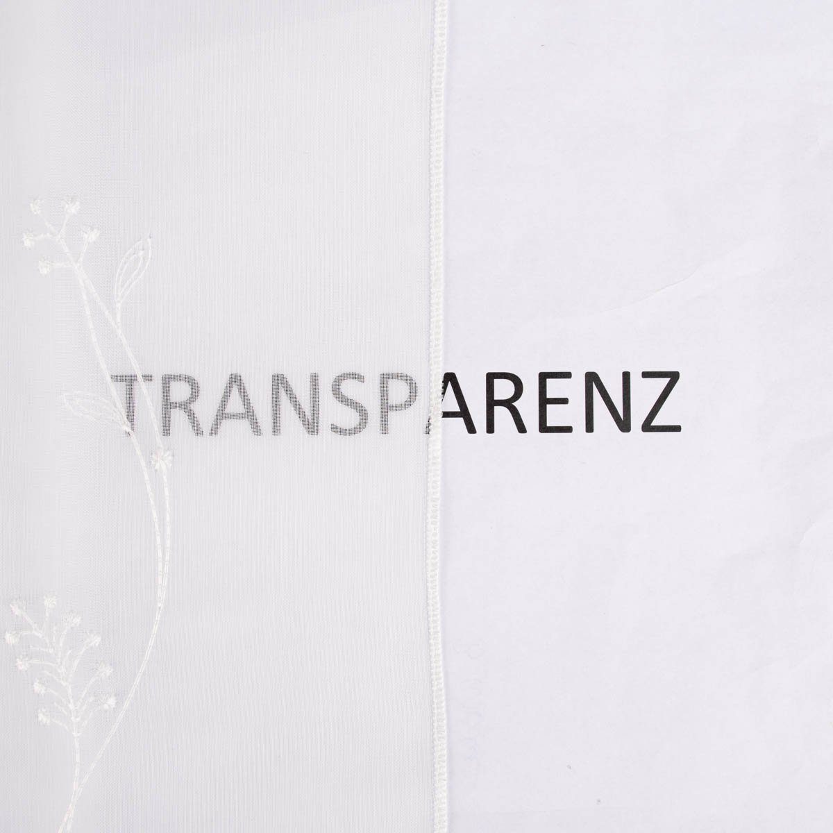 Meterware Scheibengardine nähfrei Stickerei Blütenranken ecru 90cm, SCHÖNER LEBEN., halbtransparent, Stickerei/Stickstoff, bestickt