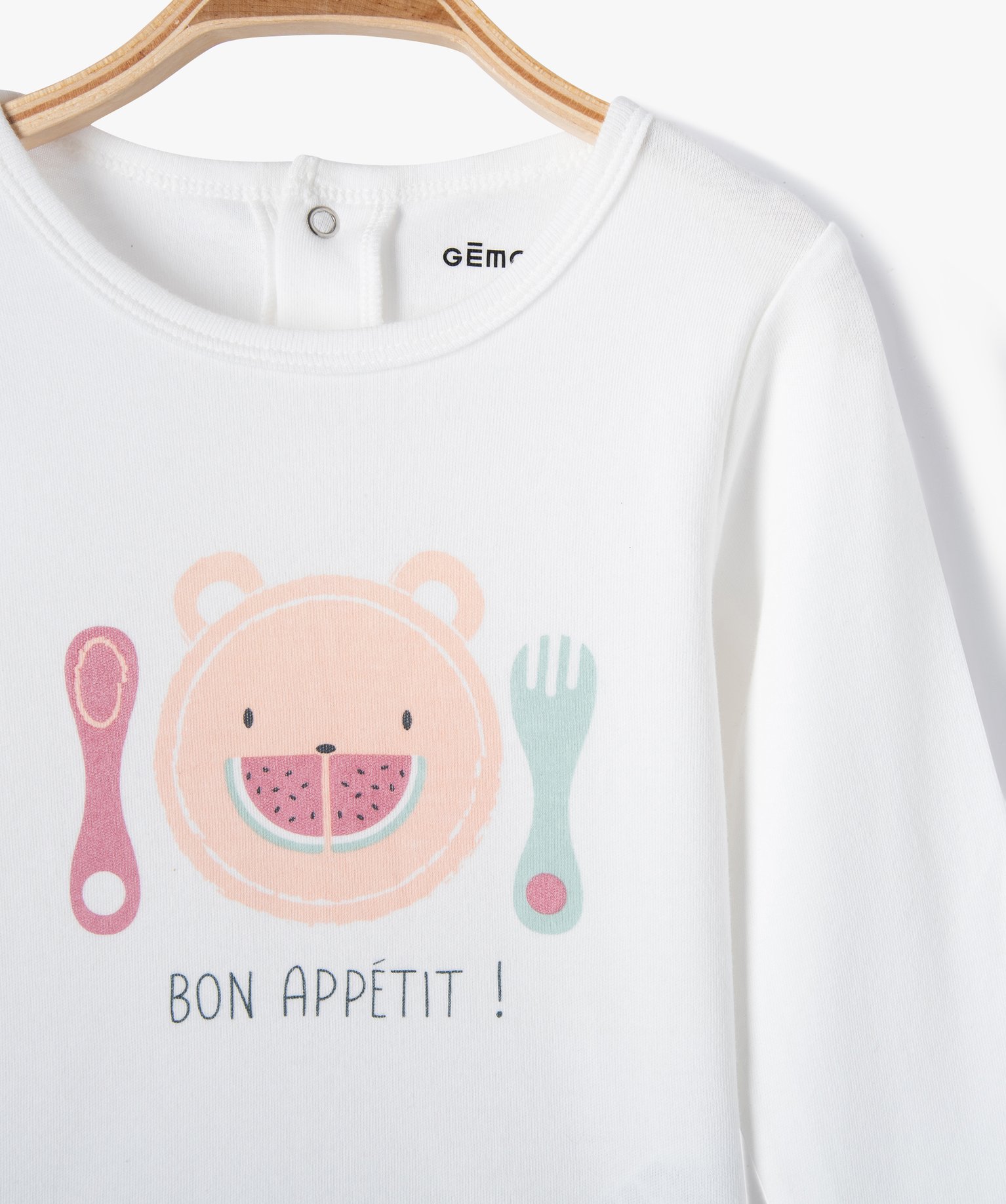 Pyjama bébé 2 pièces en jersey imprimé fruits ecru | GEMO