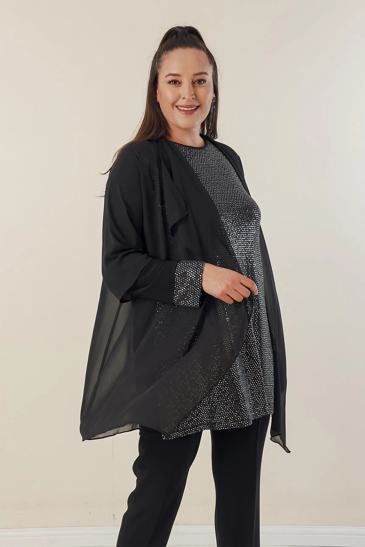 By Saygı  ifon Pulpayet Plus Size 2-teiliges Set