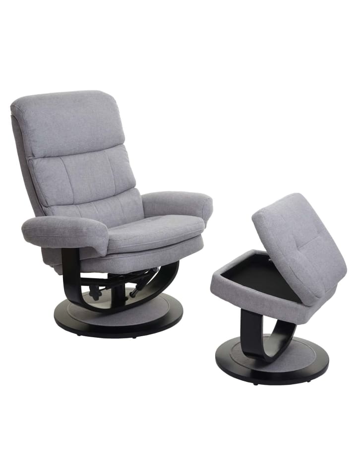 MCW Relaxsessel C16 mit Staufach, Stoff/Textil hellgrau günstig kaufen onesize