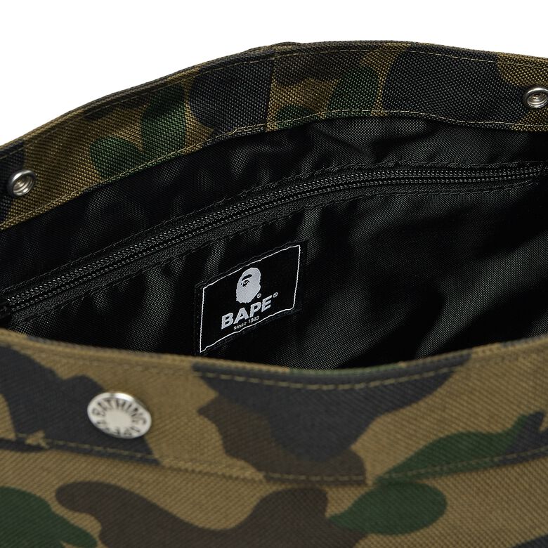 A Bathing Ape 1st Camo Cordura Shoulder Bag green