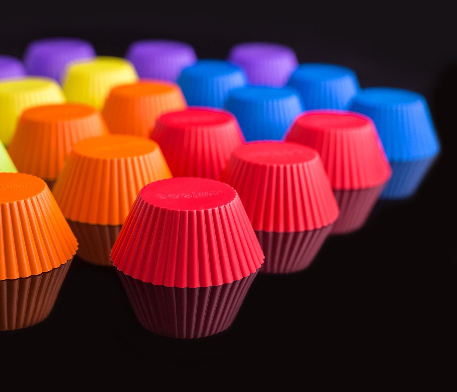 PRECORN Muffinform 24er Silikon Cupcake-Formen Muffins Wiederverwendbare Muffinförmchen