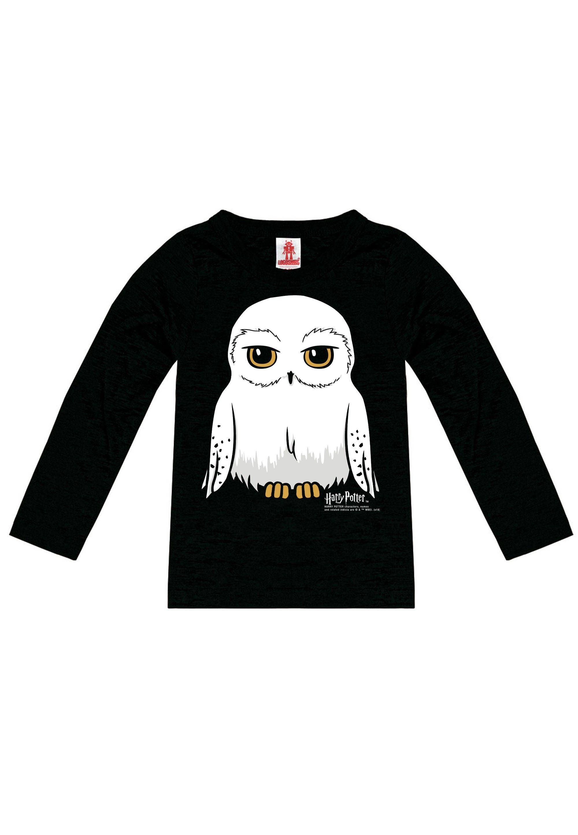 LOGOSHIRT Langarmshirt Harry Potter - Hedwig mit coolem Print