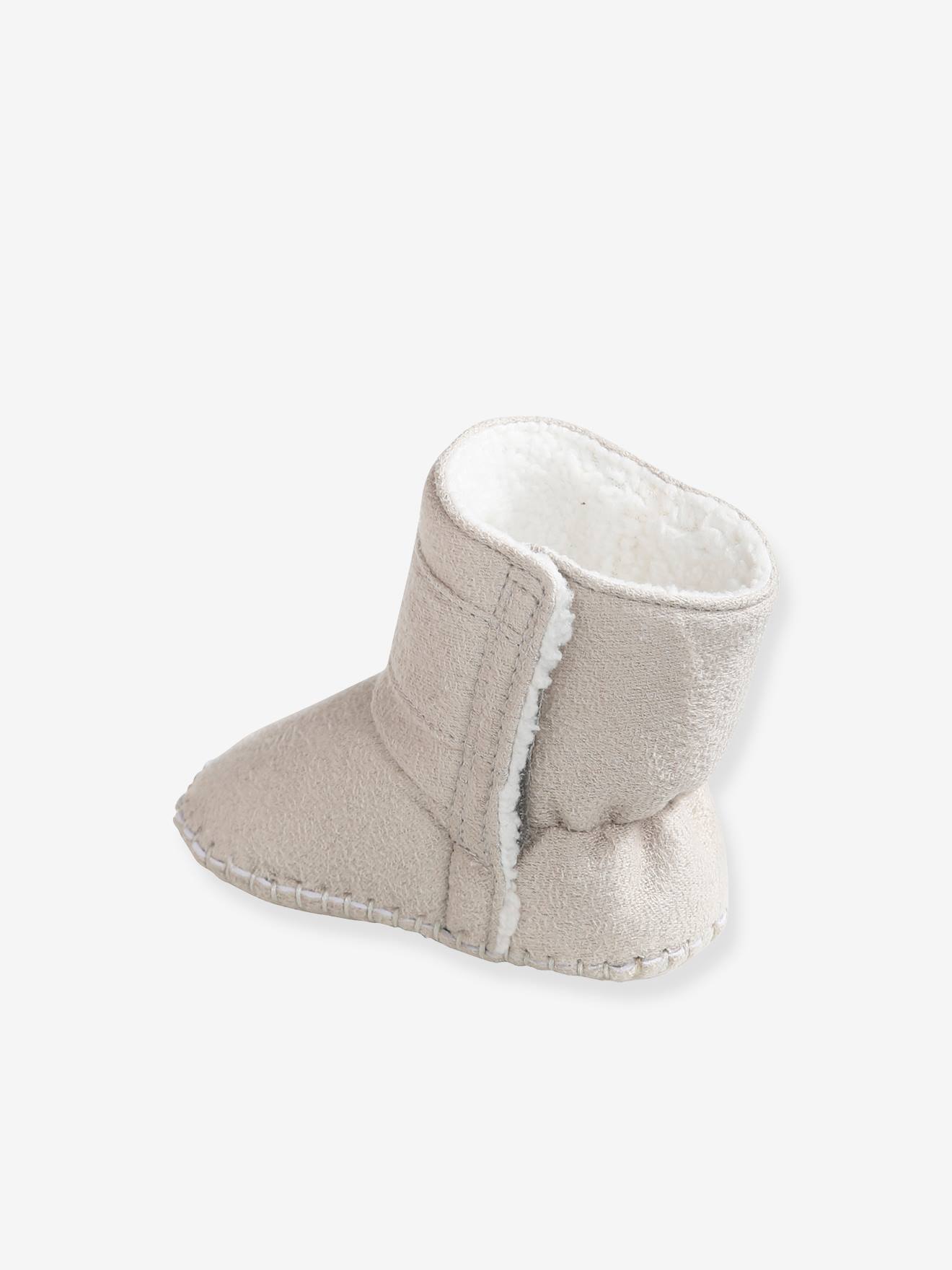 Chaussons de parc bottillons fourrés bébé gris
