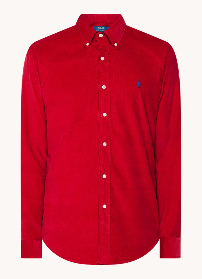 Srajca iz žameta s prikrojem in gumbi iz žameta Ralph Lauren