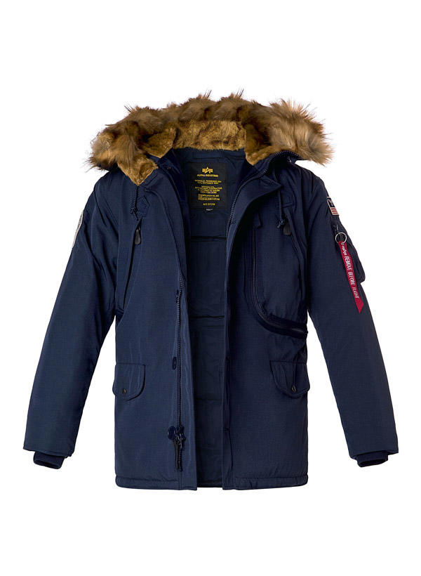 ALPHA INDUSTRIES, Parka Polar, Mikrofaser wattiert, marine