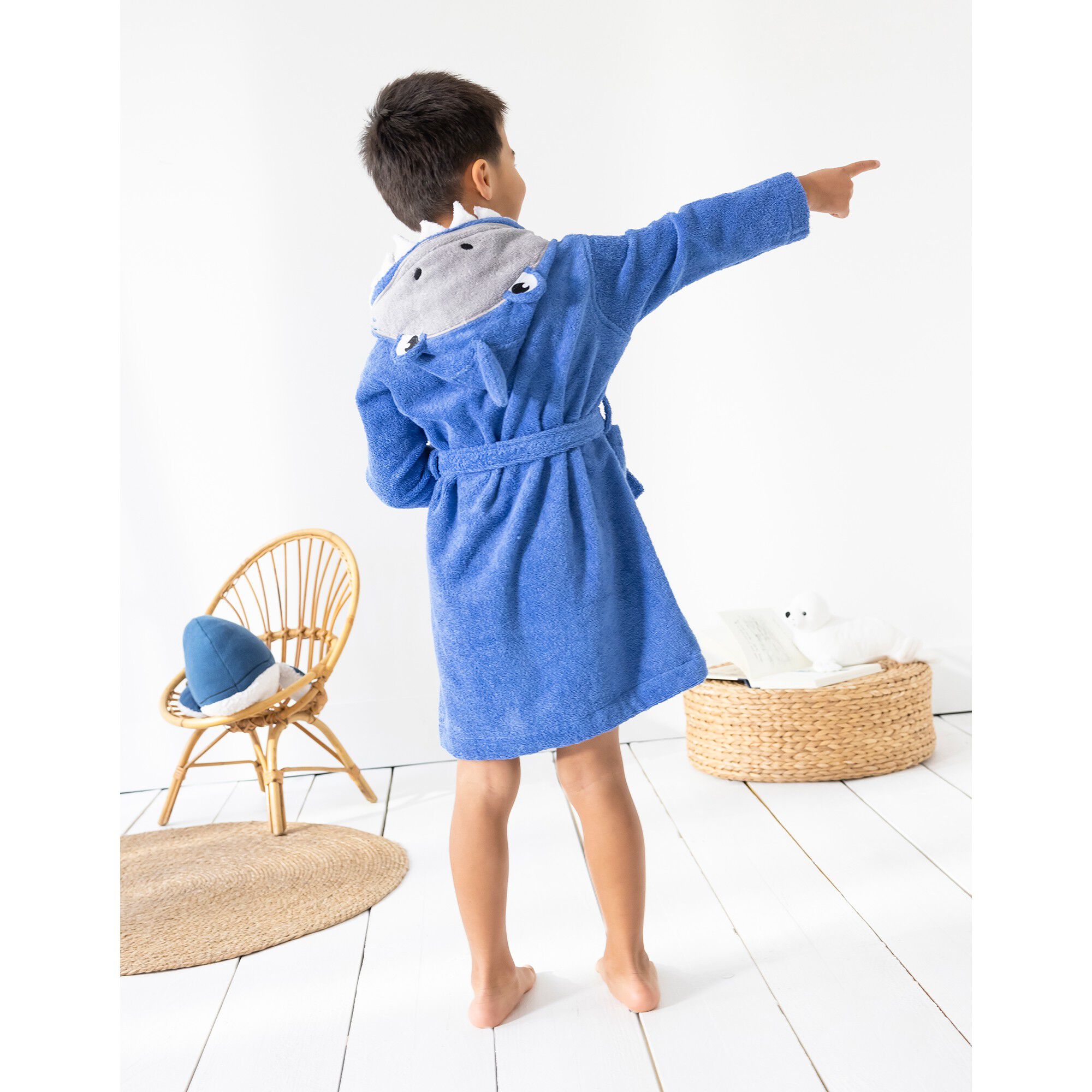 Peignoir de bain enfant à capuche requin personnalisable