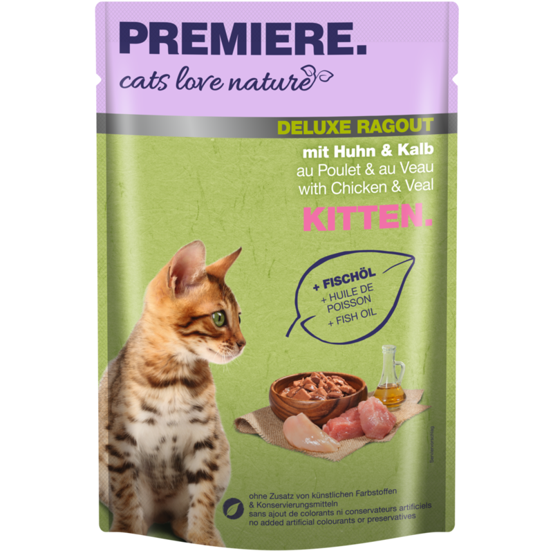 PREMIERE Nassfutter PREMIERE cats love nature Deluxe Ragout Kitten Kalb & Huhn 96x100 g