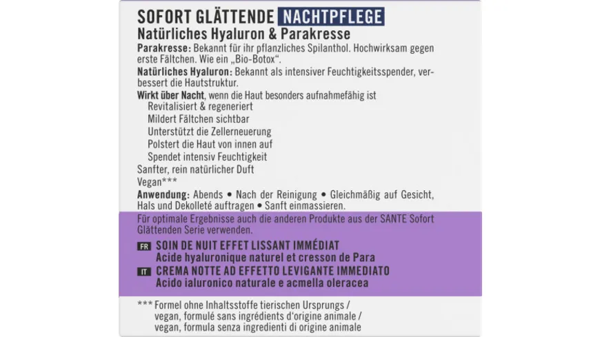 SANTE Nachtpflege sofort glättend 50 ml