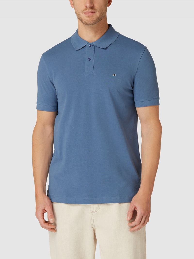 Poloshirt mit Label-Stitching in jeans