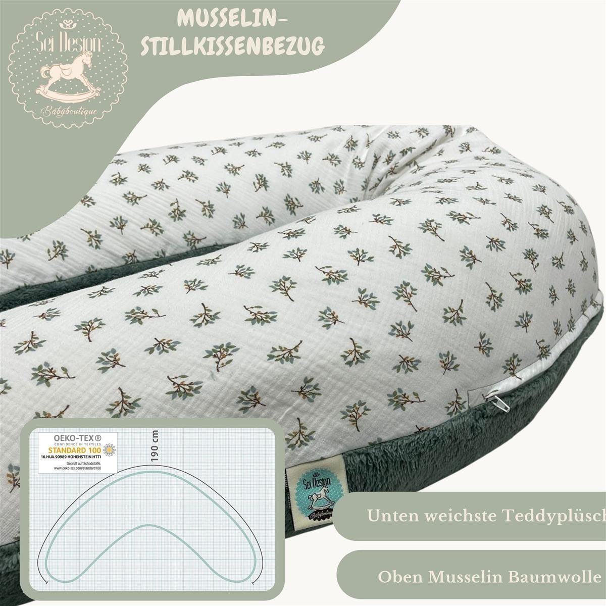 SEI Design Stillkissen Seitenschläferkissen, Babynestchen, Kuschelnest, Schwangerschaftski, Spar-Set, Bezug: 100% Baumwolle