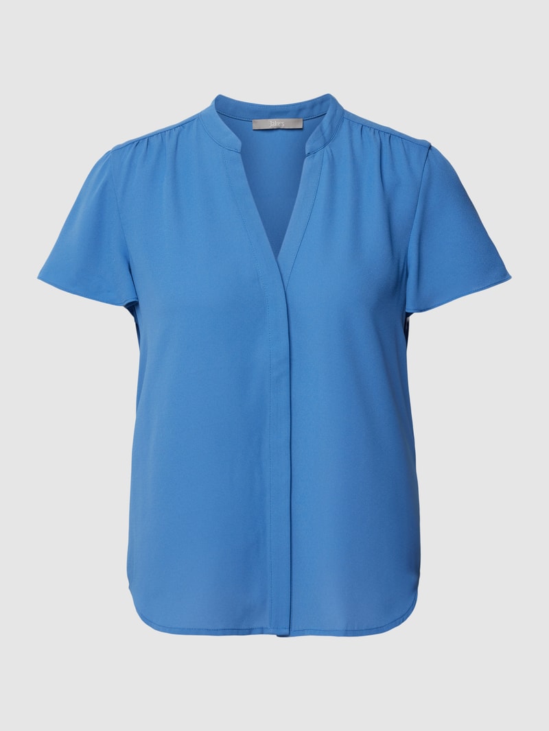 Blusenshirt mit V-Ausschnitt in blau