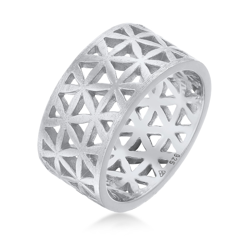 Elli Elli Bague Femmes Bande Fleur de Vie Ludique en Argent Sterling 925 Bague