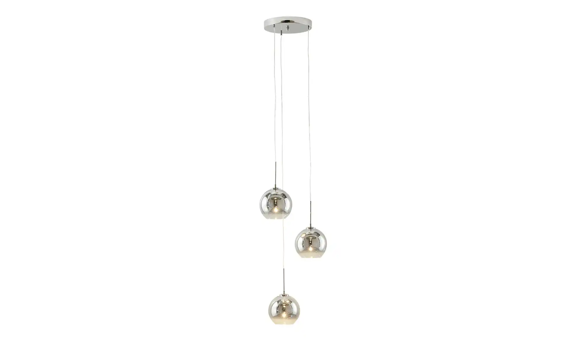 Meisterleuchten LED-Pendelleuchte, chrom, Glas chromfarben beschichtet