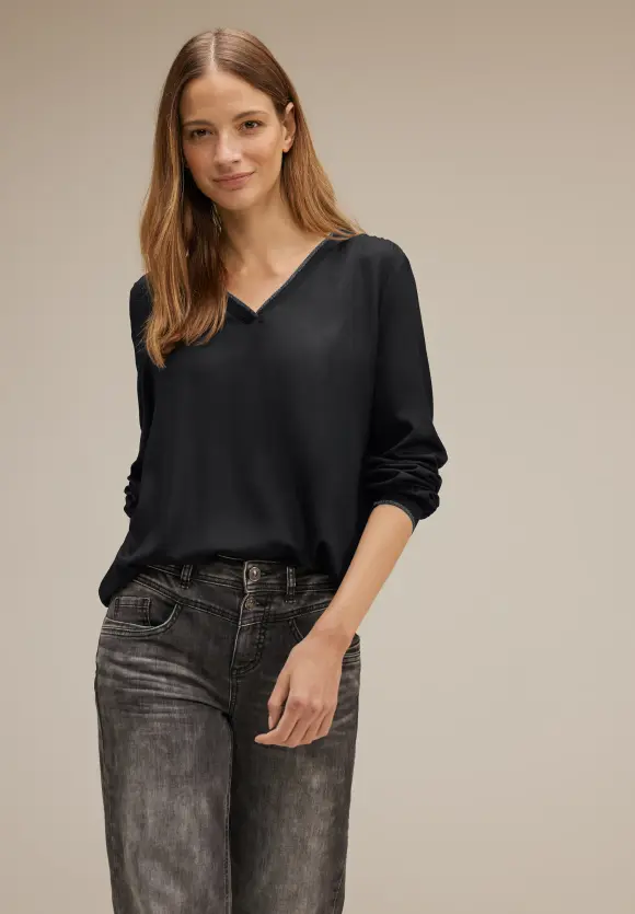 Street One Viskosebluse mit V-Neck