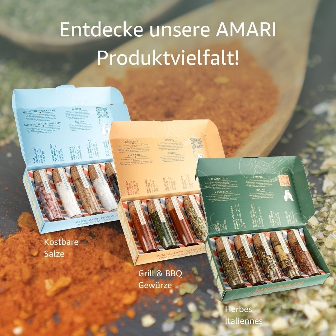 Amari Gewürzkarussell AMARI ® Gewürze Set – 5 erlesene Gewürze - BBQ, Italia, Salze