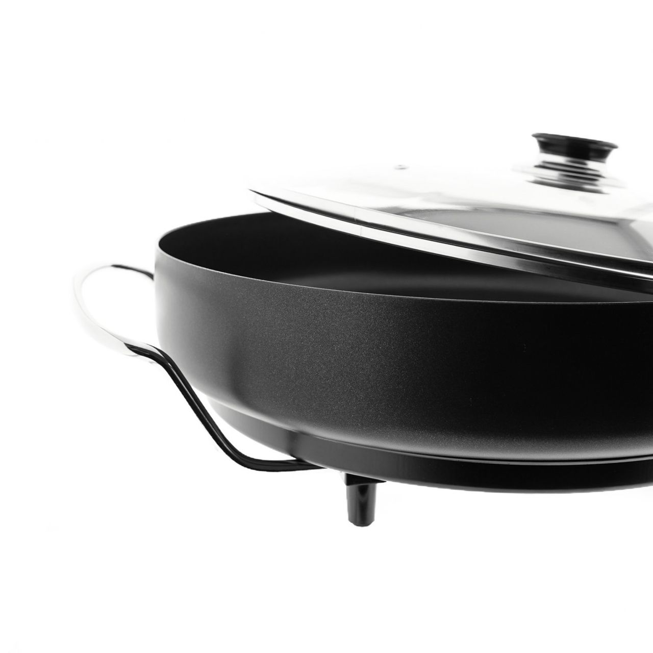 COFI 1453 Elektrische Multifunktionspfanne Pizzapfanne Grillpfanne Bratpfanne 40x15 cm Schwarz
