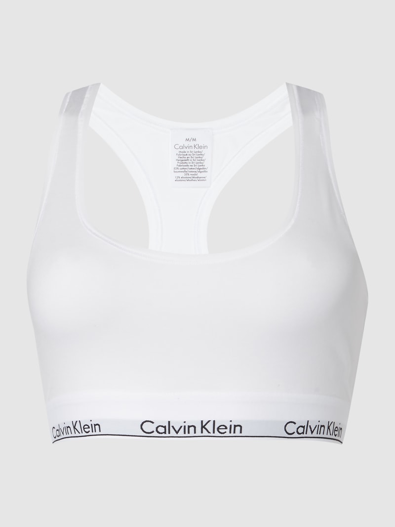 Bustier mit Logo-Bund in weiß