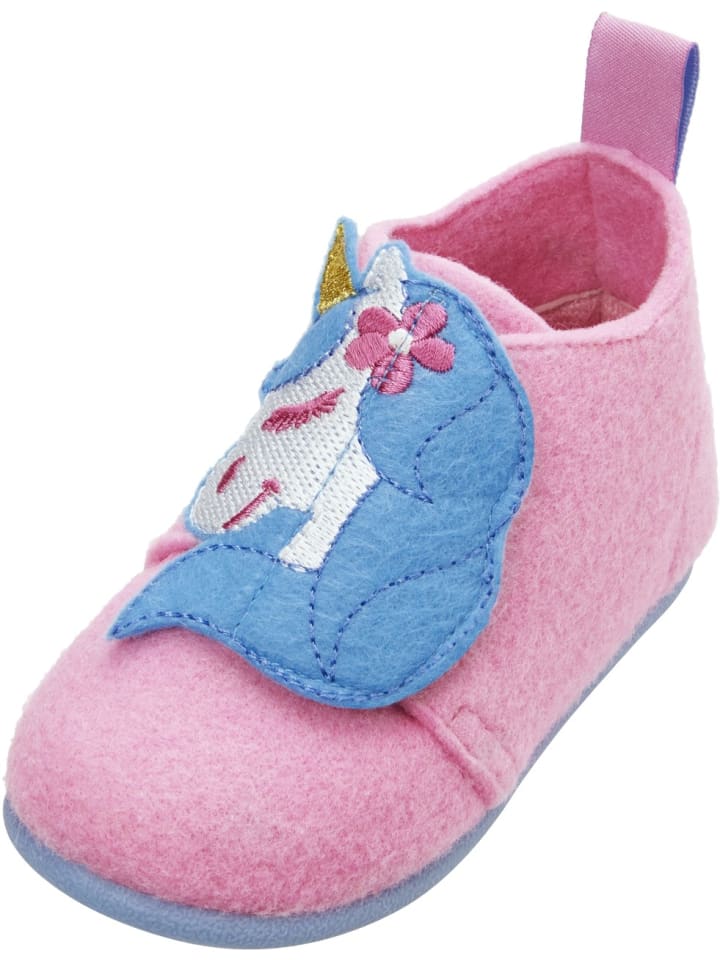 Playshoes Filz-Hausschuh Einhorn in Rosa günstig kaufen