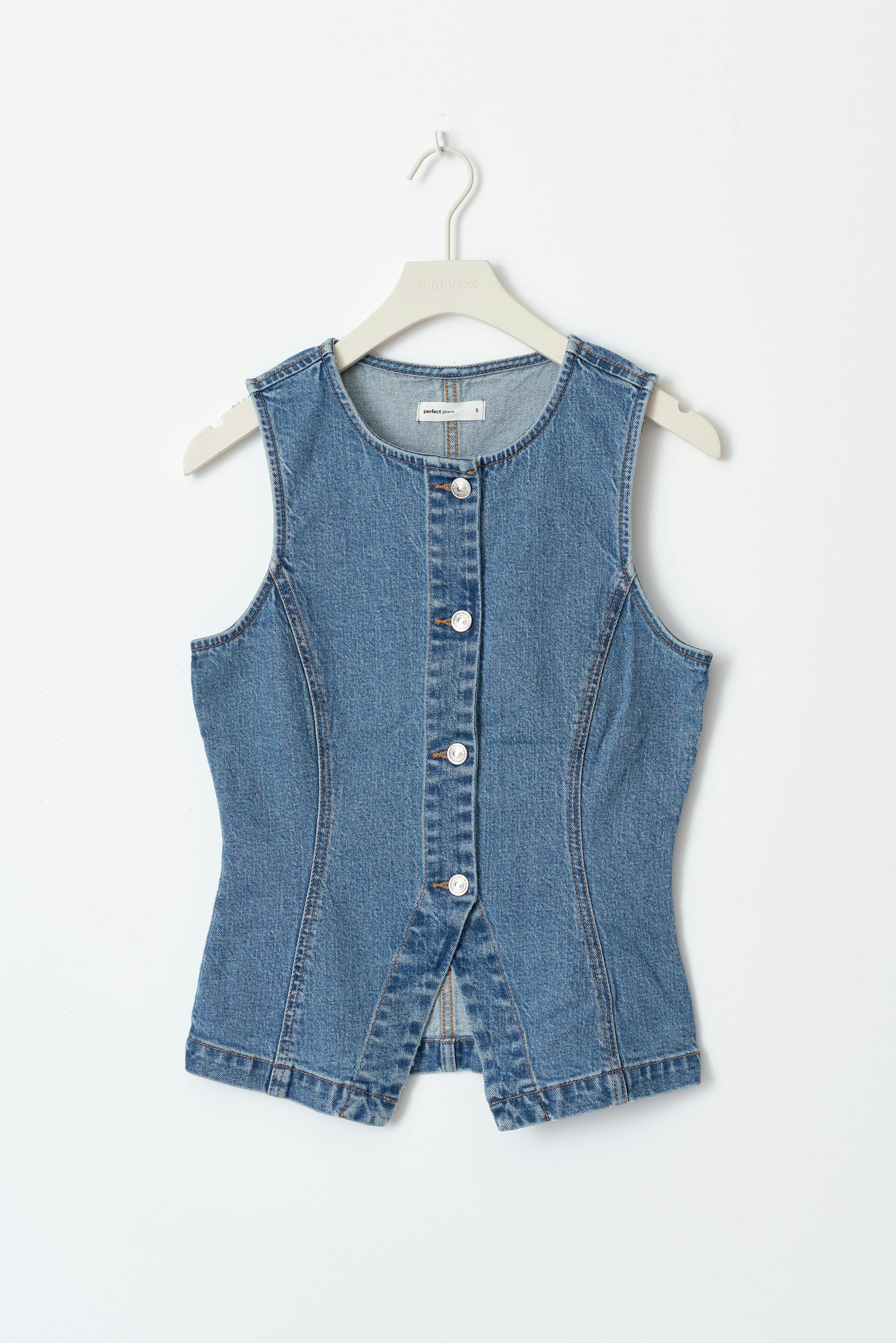 Tailored denim vest