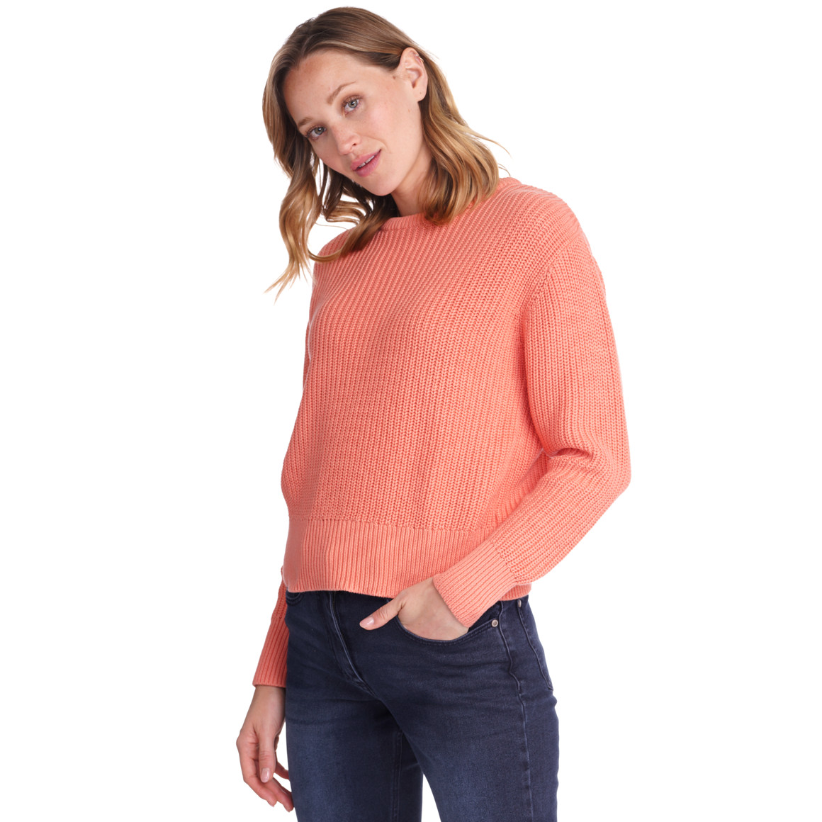 Damen Strickpullover mit Rundhalsausschnitt