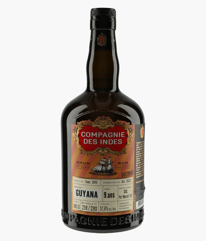 Rhum Guyana 9 ans DDL Port Mourant N.V.LA COMPAGNIE DES INDES