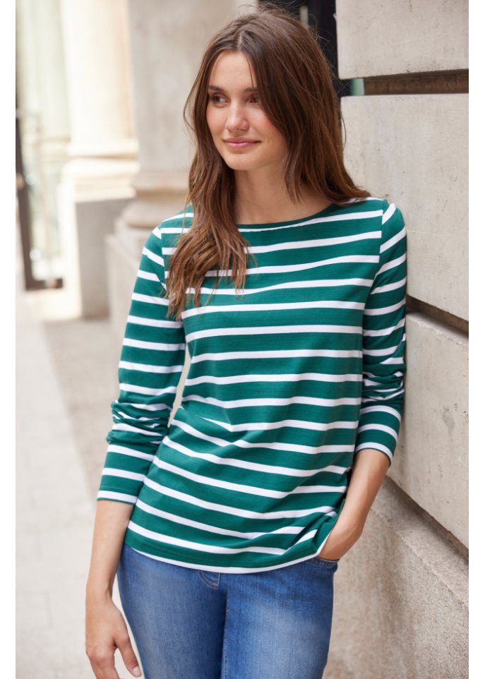 Langarmshirt mit U-Boot-Ausschnitt (2er Pack)