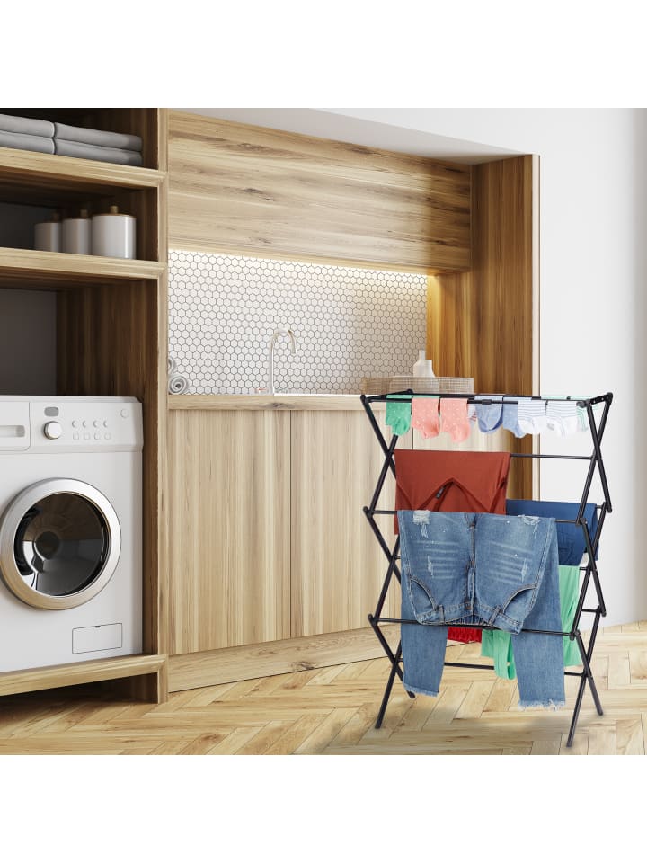 relaxdays Wäscheständer in Schwarz günstig kaufen onesize