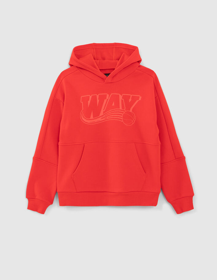 Sweat rouge maxi logo gomme garçon