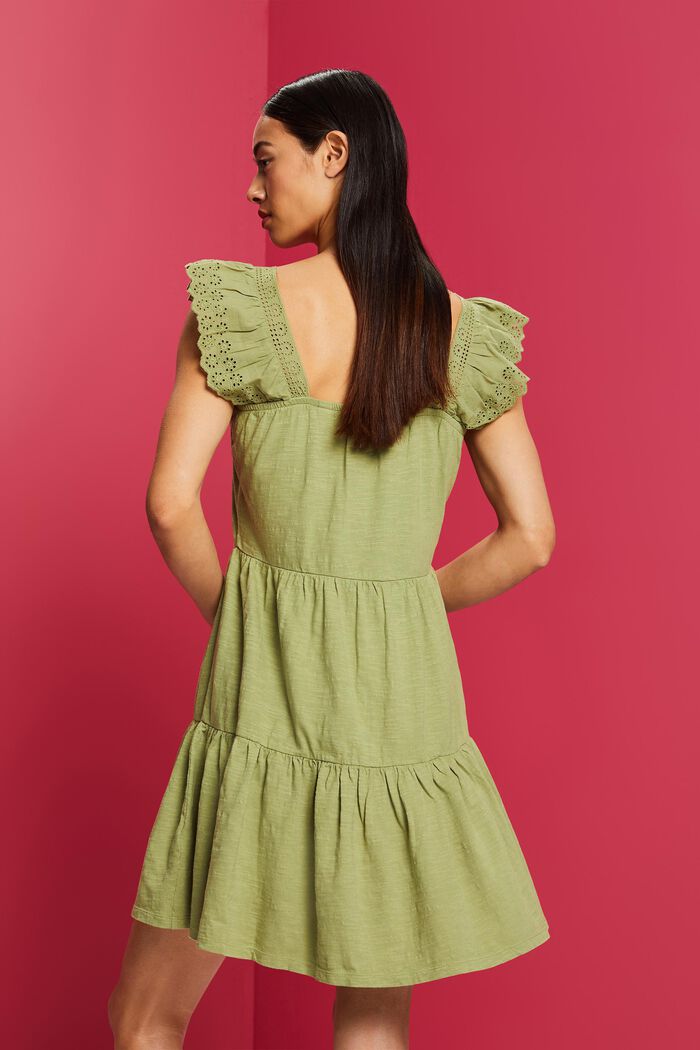 Jerseykleid mit Ärmeln aus bestickter Spitze