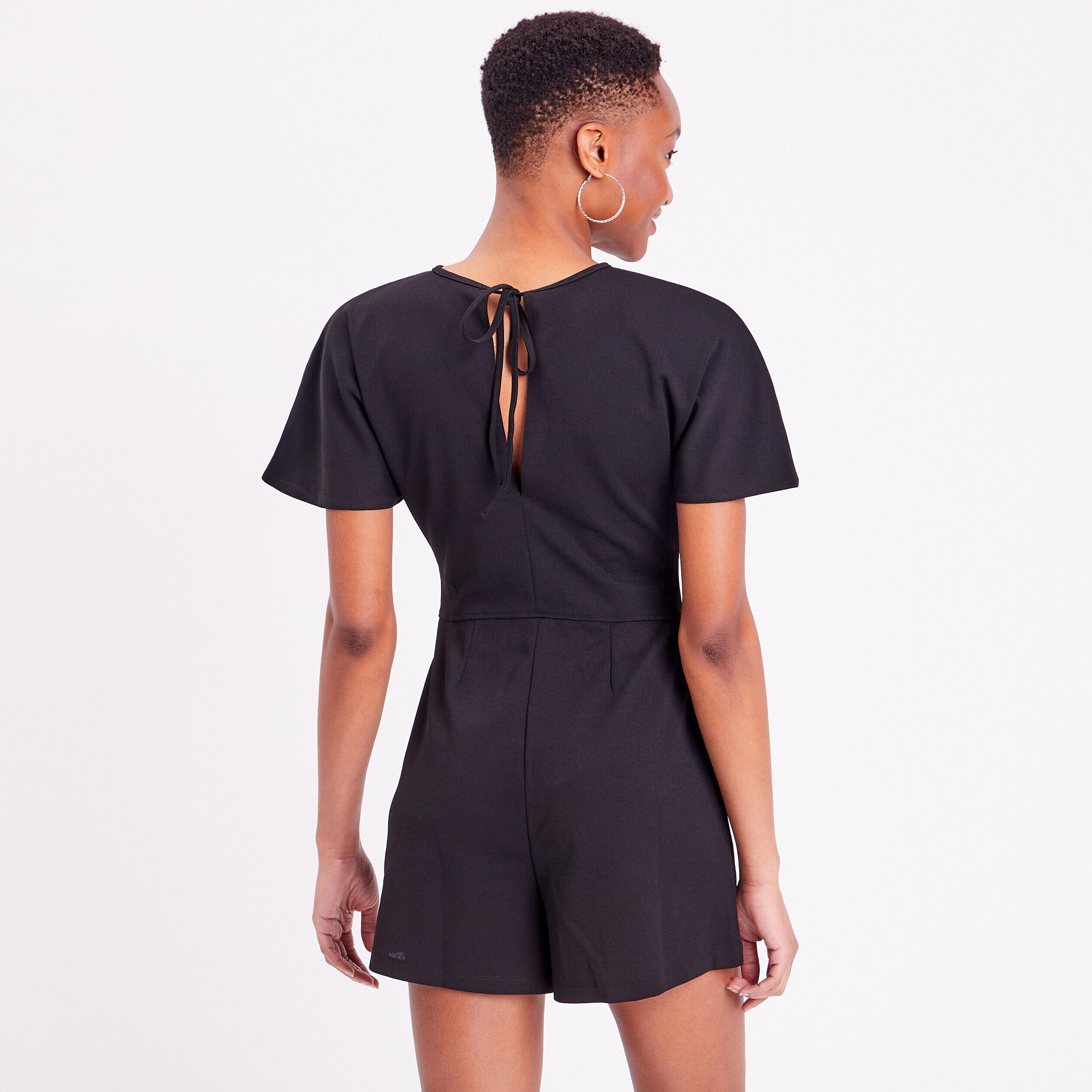 Combishort droite avec fentes noir femme | Cache Cache