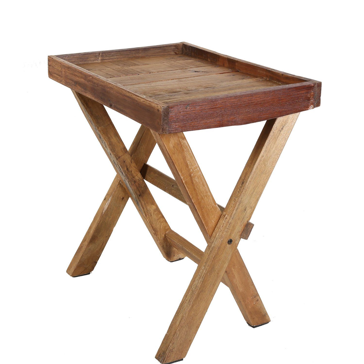 Casa Moro Klapptisch Beistelltisch Holz IMPERIA Gartentisch Serviertisch Campingtisch, recyceltes Teak Holz