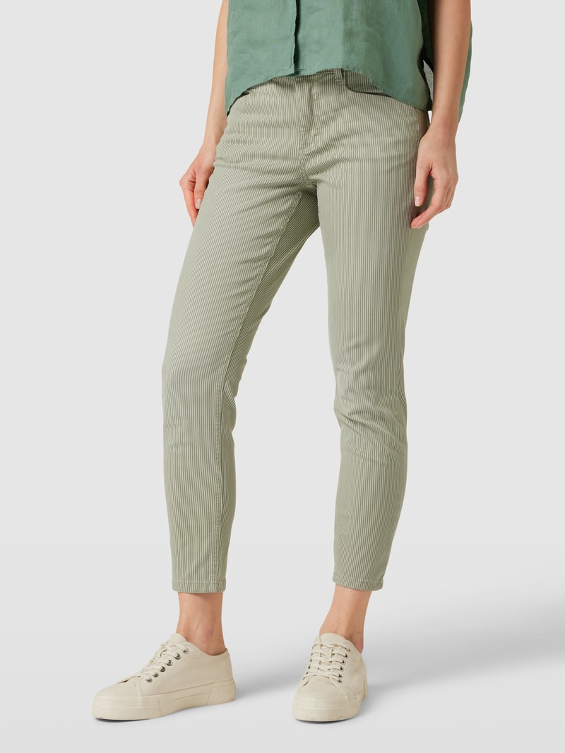 Jeans mit Streifenmuster Modell 'Ornella' in khaki
