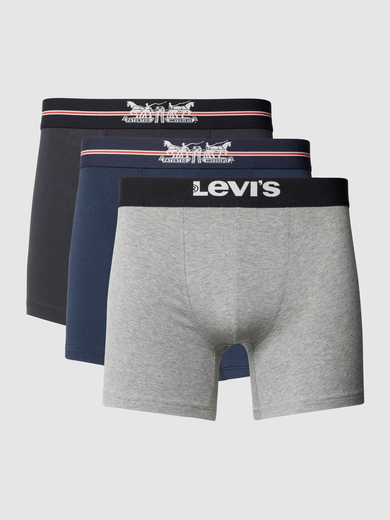 Boxershorts mit Label-Bund im 3er-Pack in schwarz