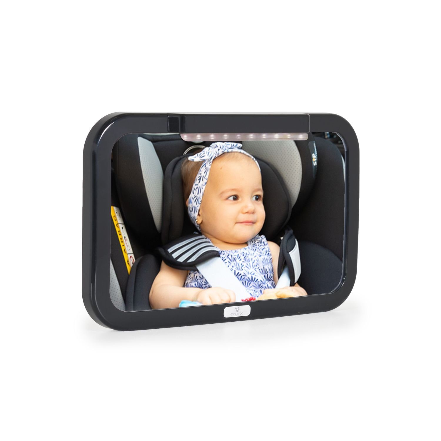 Cangaroo Autokindersitz Kinder Autospiegel LED-Licht, Fernbedienung verstellbar Rücksitzspiegel