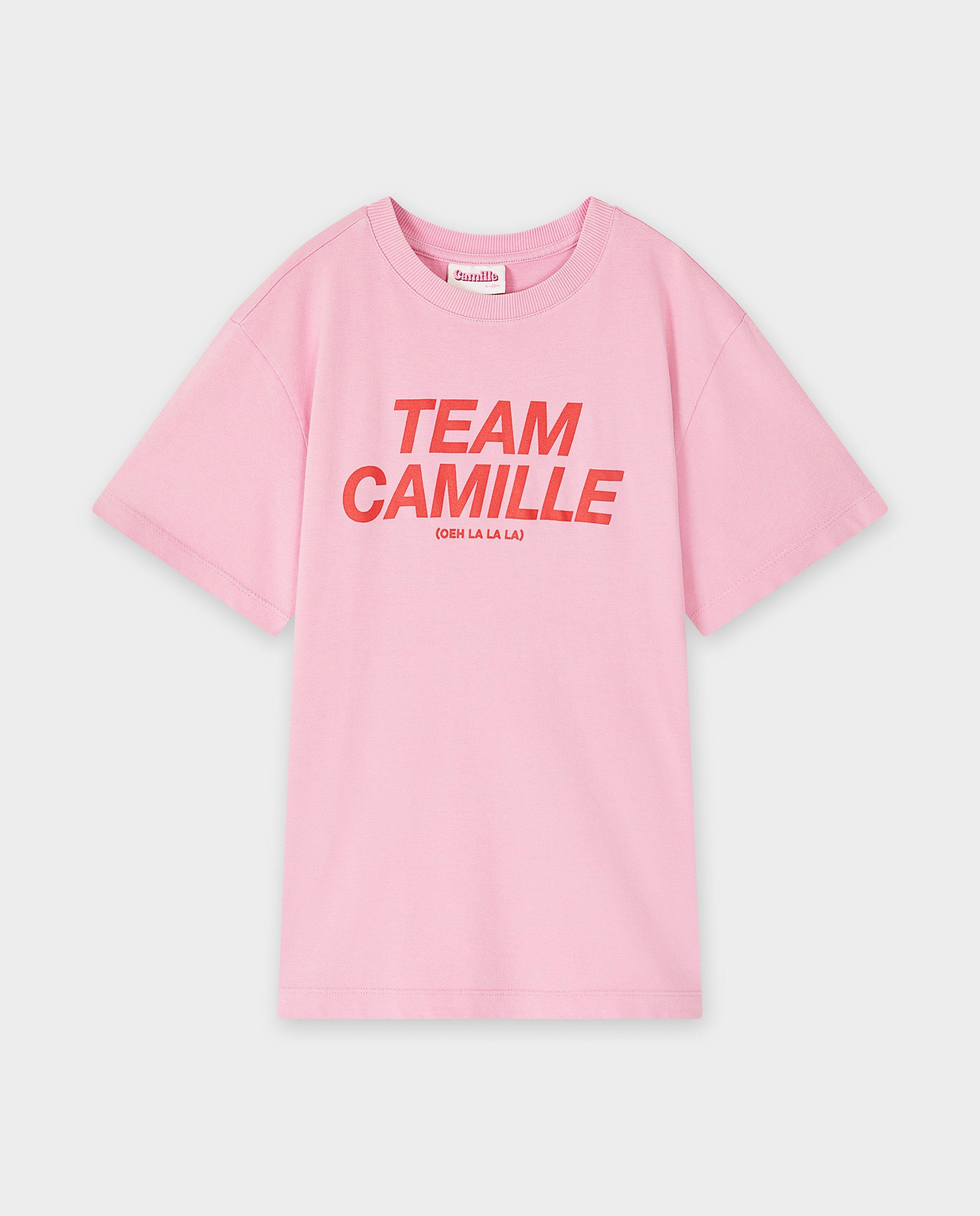 CAMILLE póló hátul mintával, 6-14 éveseknek, rózsaszín