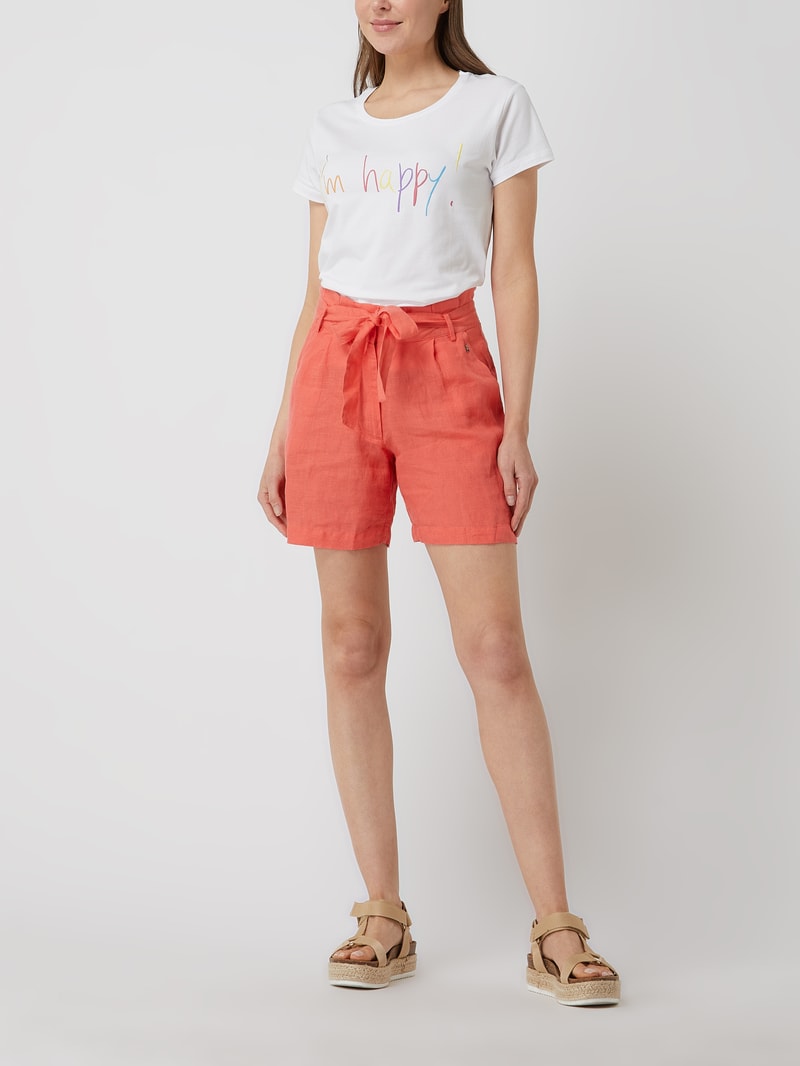 Bermudas aus Leinen in orange
