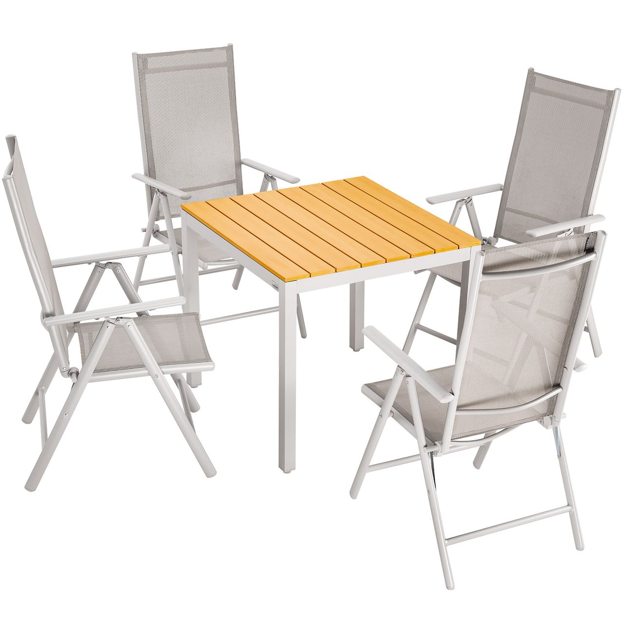 Casaria Garten-Sitzgruppe Bern 5-tlg. Creme Alu WPC
