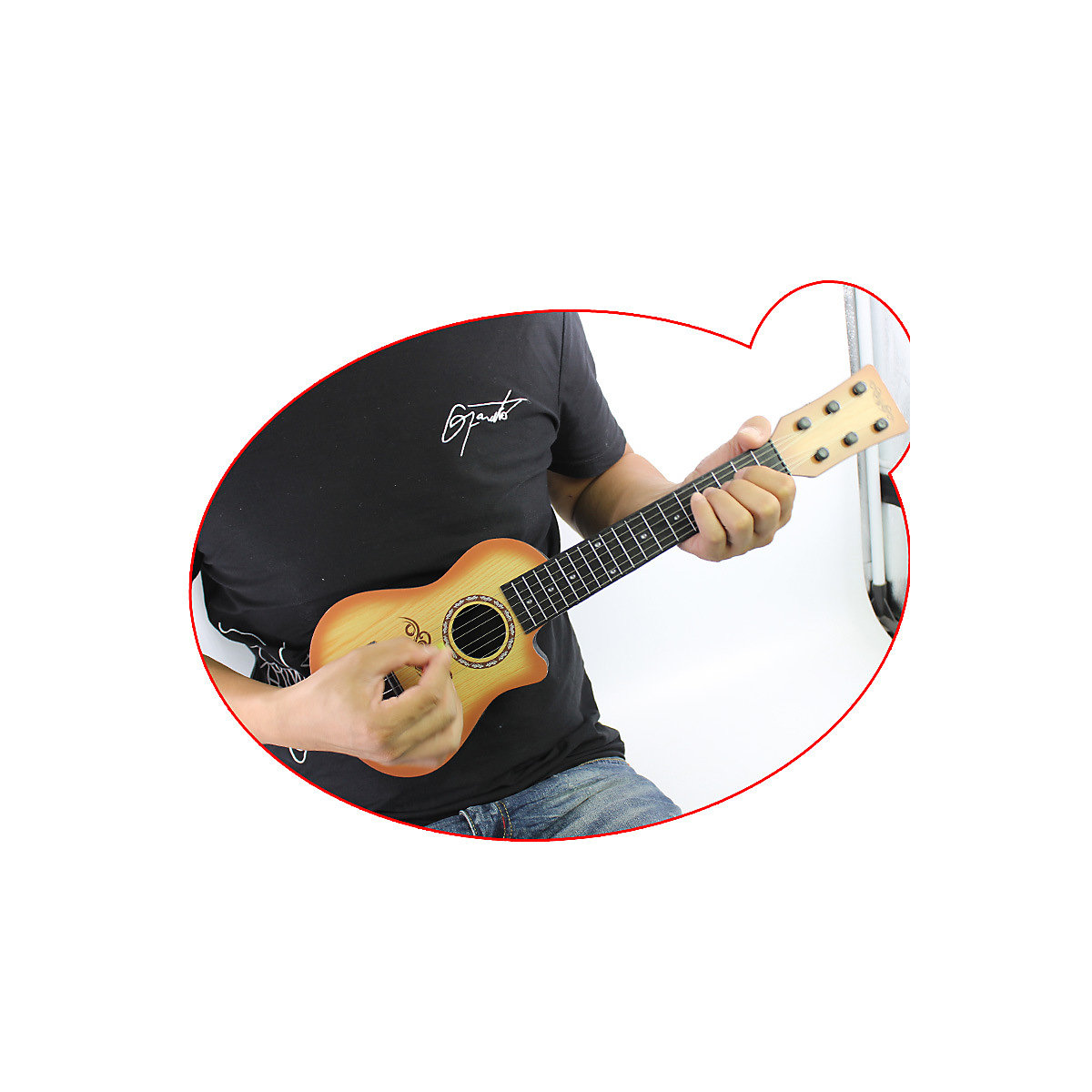 Simulationsgitarre kann pädagogisches Musikinstrumentspielzeug der Erleuchtung spielen Simuliertes Ukulele-Musikspielzeug für Kinder