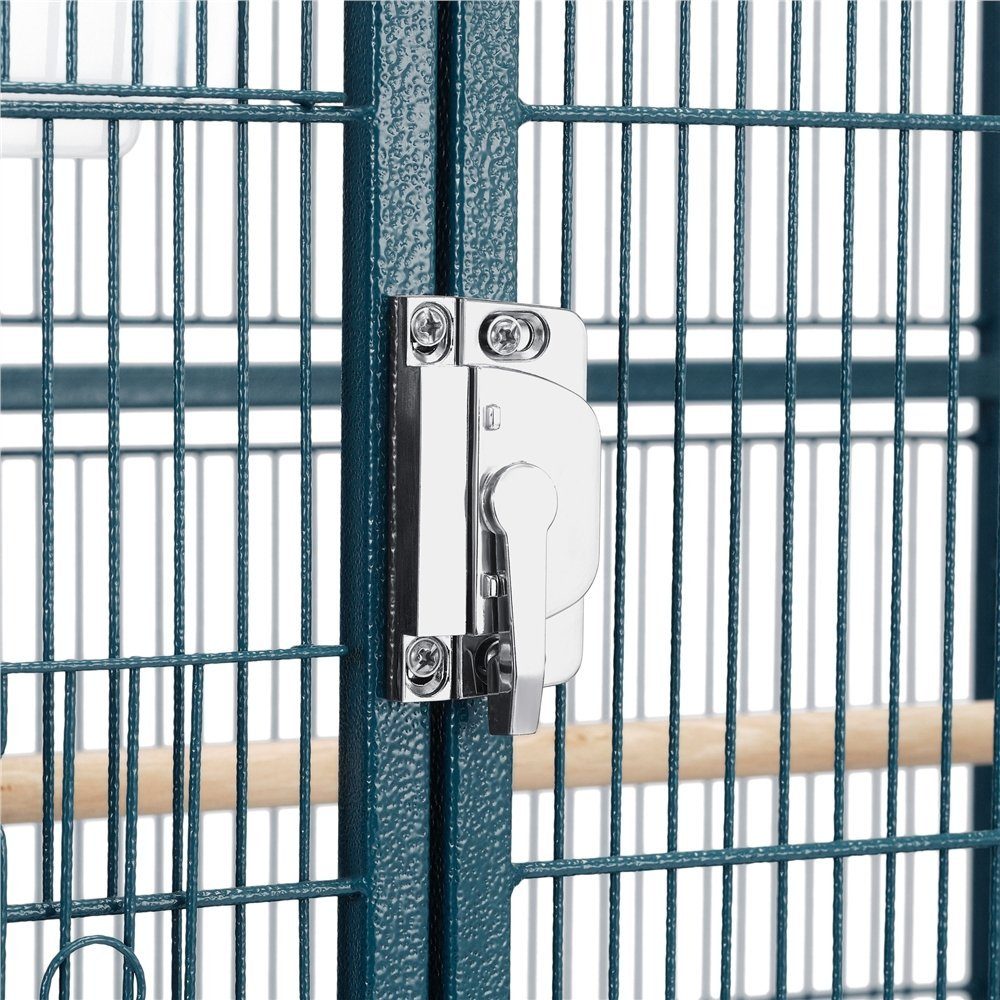 Yaheetech Vogelkäfig, Vogelvoliere mit Tür Vogelhaus Vogelbauer mit Rollen