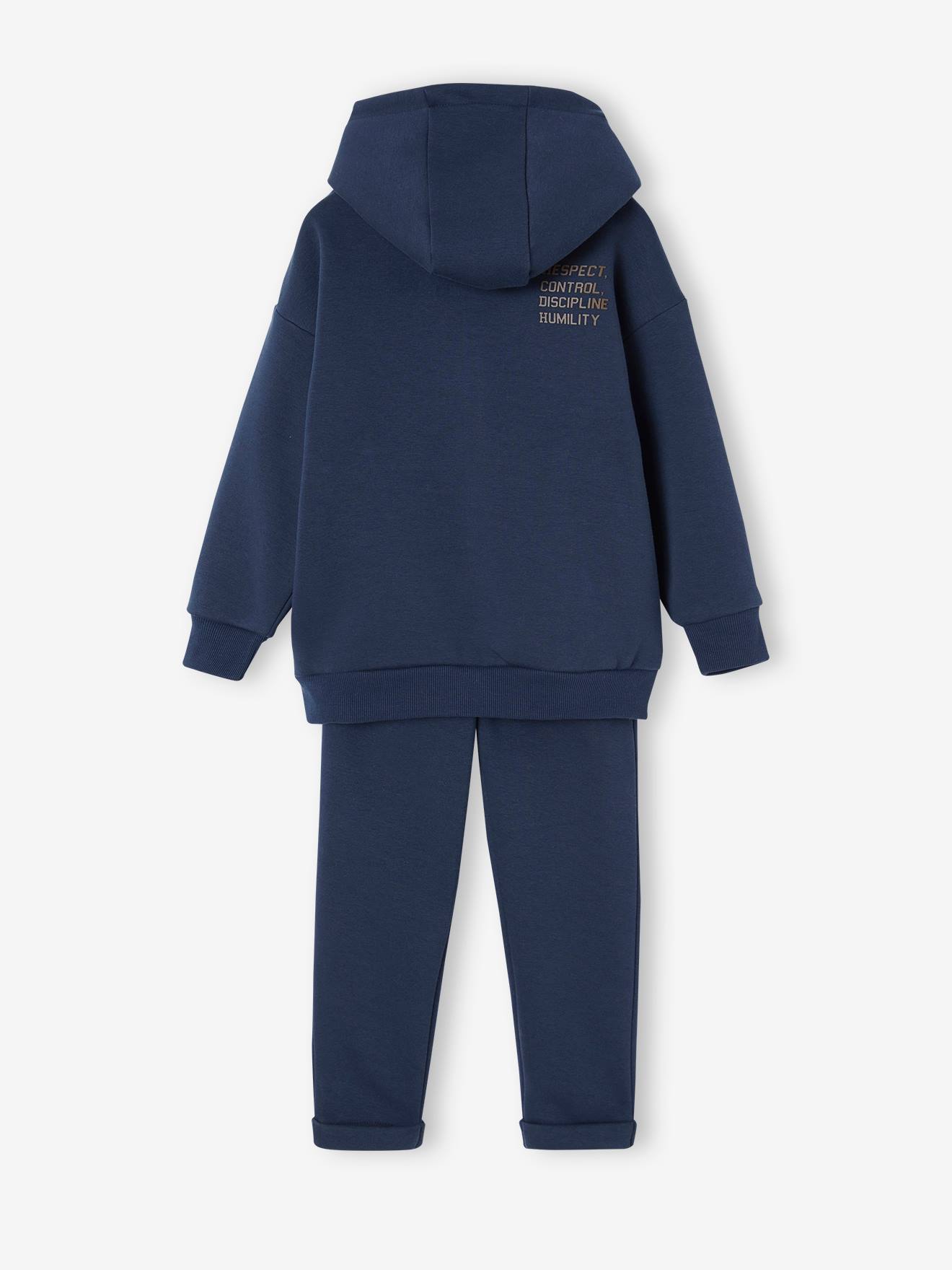 Ensemble sport sweat à capuche + jogging garçon beige clair