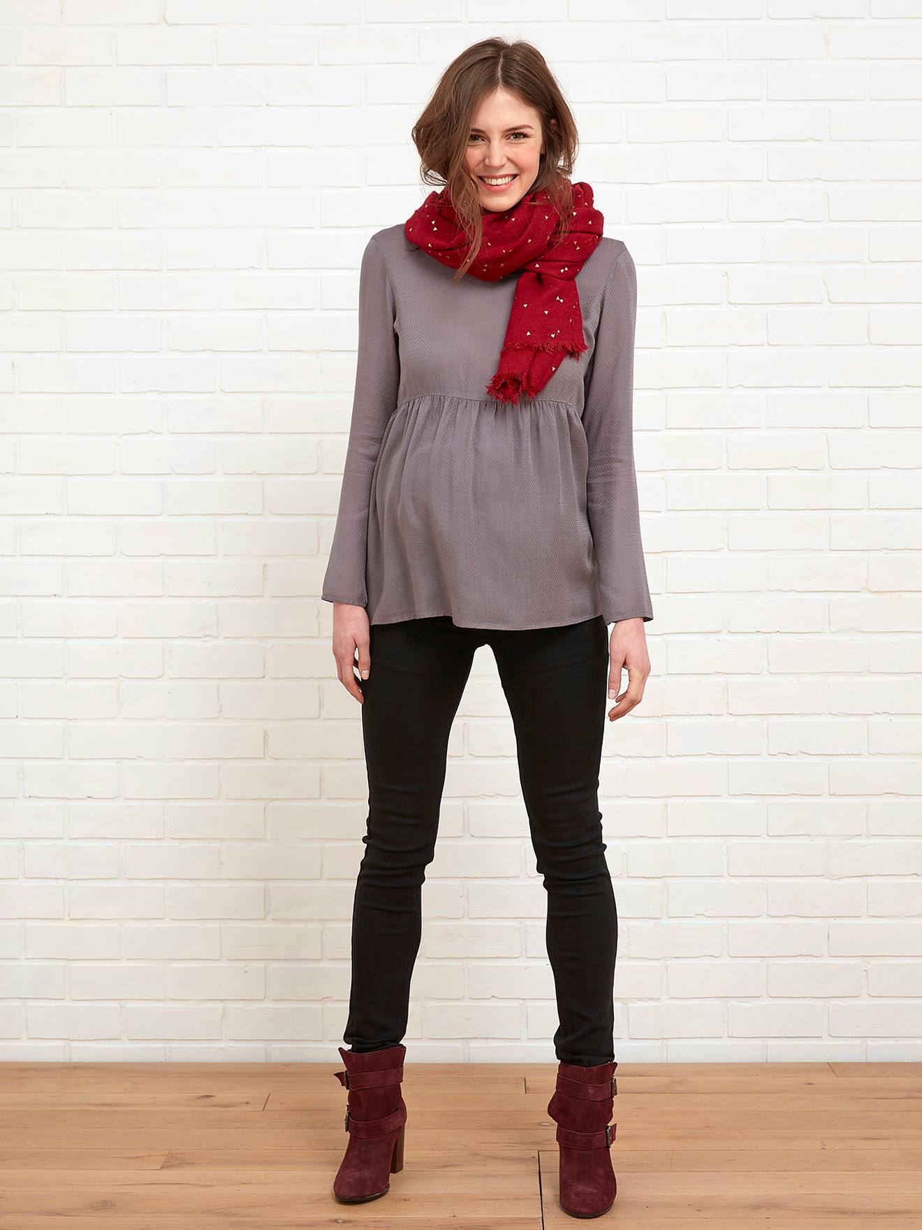 Vertbaudet Umstands Slim-Fit-Jeans, Schrittl. 85 cm - schwarz