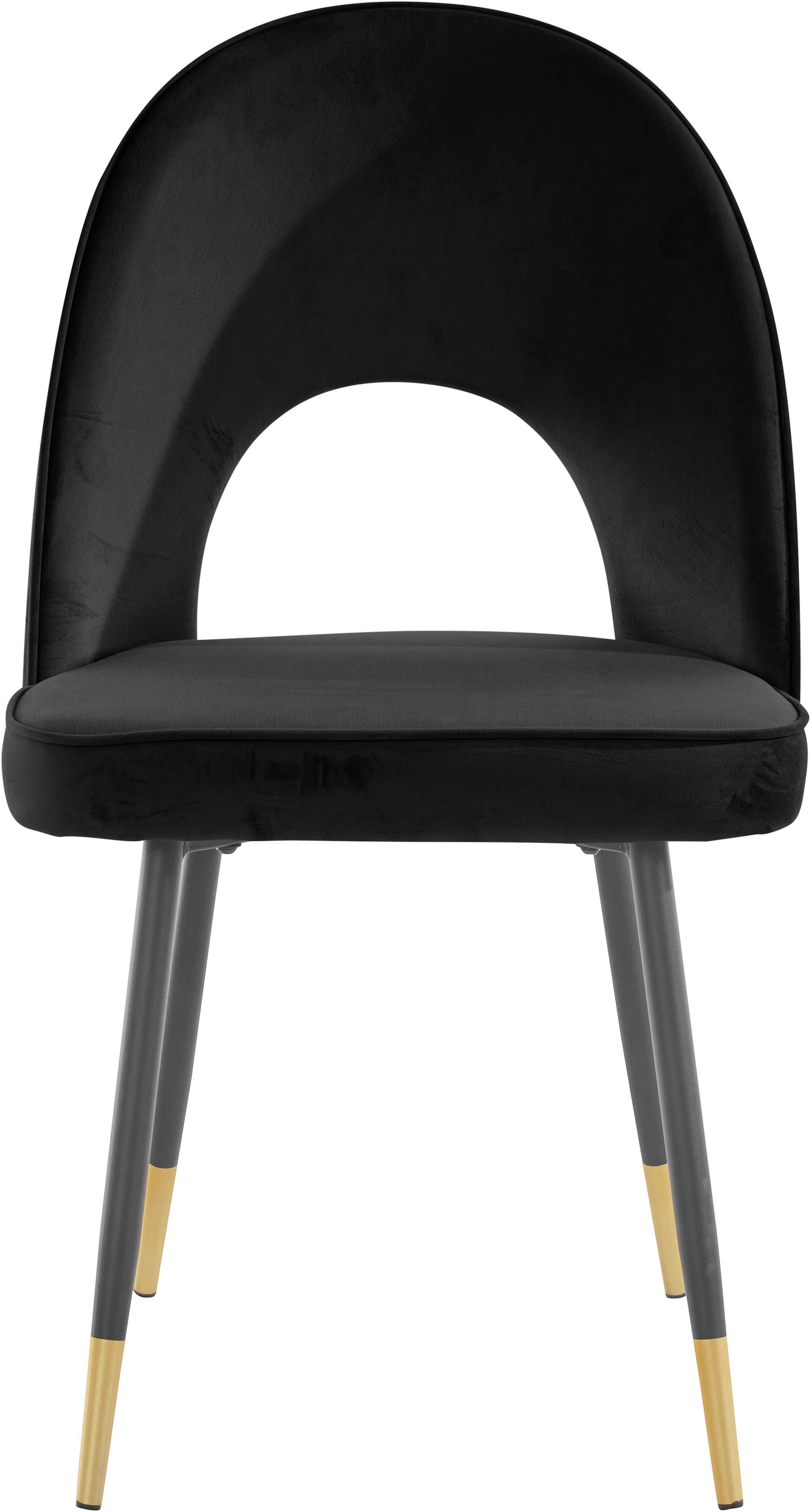 INOSIGN 4-Fußstuhl Rosie (2 St), Bezug in Veloursstoff, Metallgestell in schwarz, Belastbarkeit 120kg