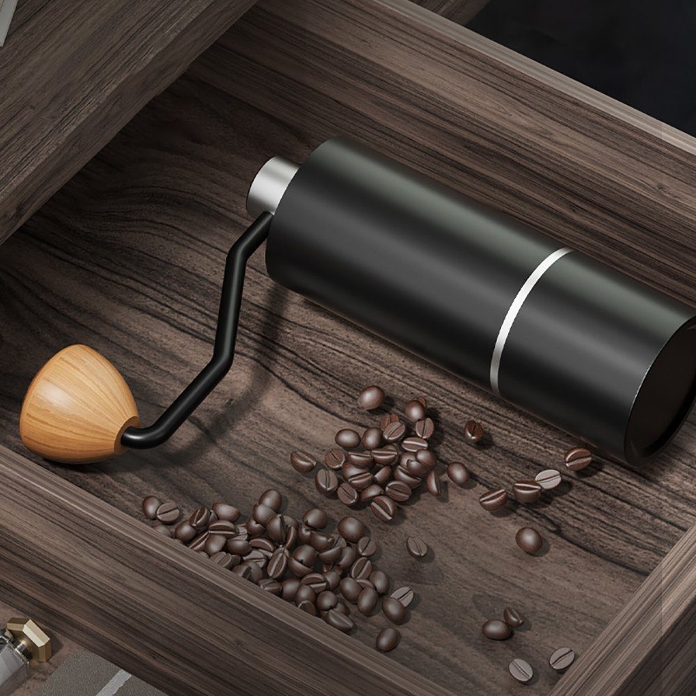 KREATE Kaffeemühle Kaffeemühle, Manuelle Kaffeemühle, Weltraumaluminium Keramikwerk, Handkurbel-Kaffeebohnenmühle, 20,00 g Bohnenbehälter, Tragbare leichte Luxusmaschine Küchenzubehör Werkzeuge